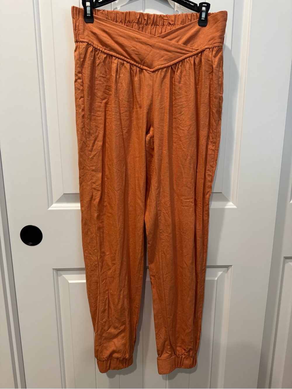 Banjanan Burnt Orange Crossover Waist Relaxed Joggers